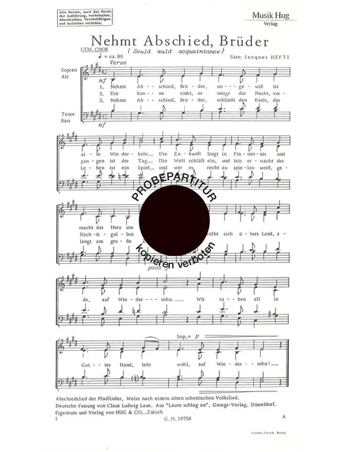 Nehmt Abschied Brüder